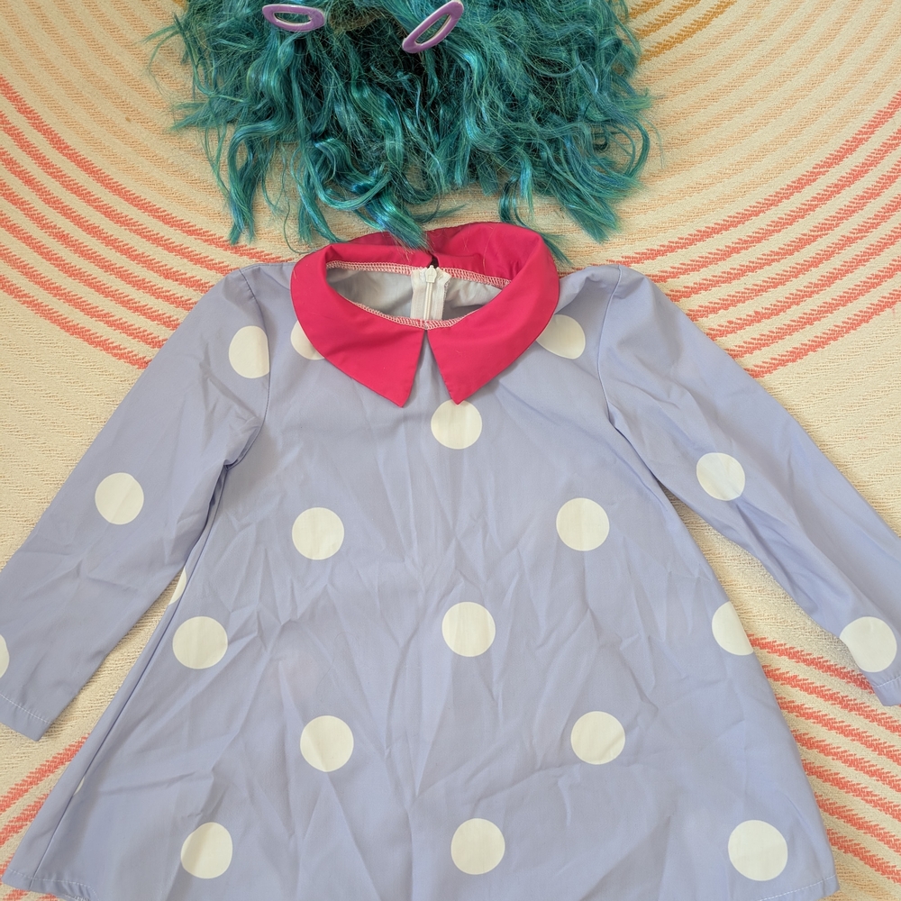 Polka Dot Dress with Pink Collar
